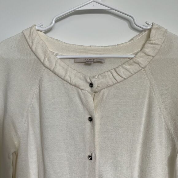 Loft Cream 3/4 Sleeve Cardigan - Picture 2 of 6